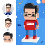 Father's Day Gifts Custom Head Brick Figures Best Dad Brick Figures Small Particle Block Toy