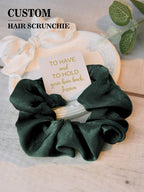 Personalized Bridesmaid Hair Scrunchies Tie the Knot Scrunchies Bridesmaid Gifts