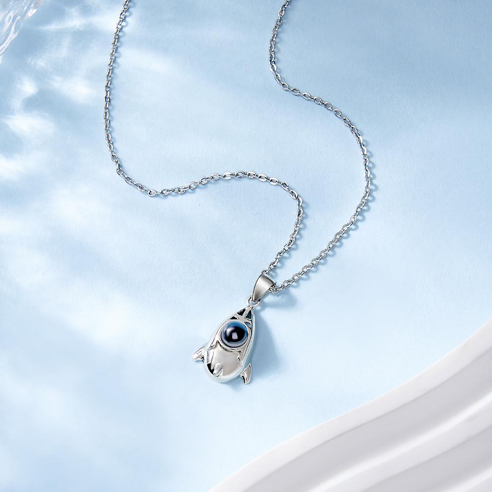 Custom Projection Photo Necklace Creative Rocket Anniversary Gifts