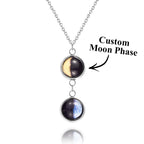 Custom Double Moon Phase Necklace Luminous Necklace Gift for Her