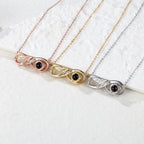 Custom Projection Necklace Engraved Forever Love Infinity Necklace Silver