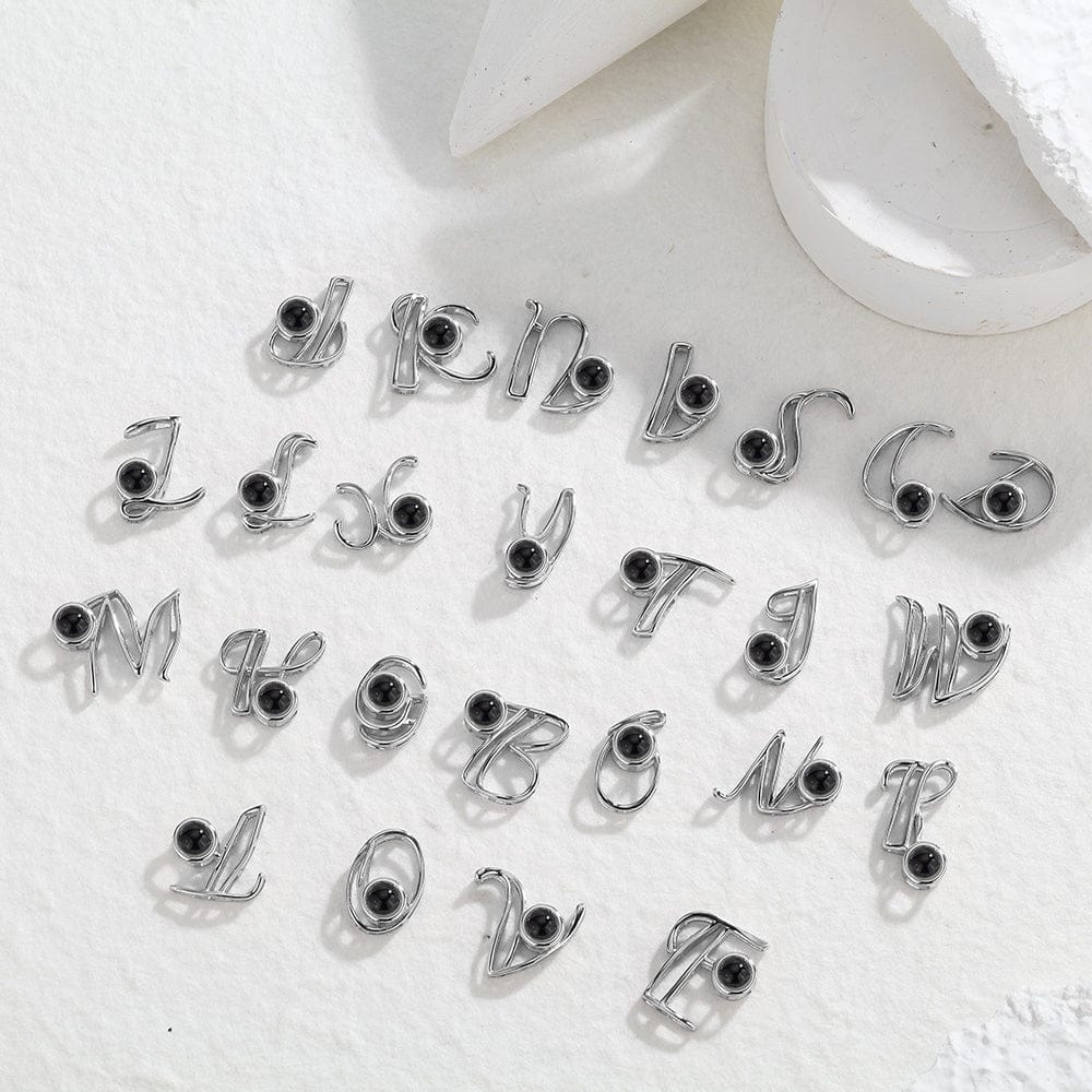 A-Z 26 Letters Custom Projection Necklace 925 Sterling Silver