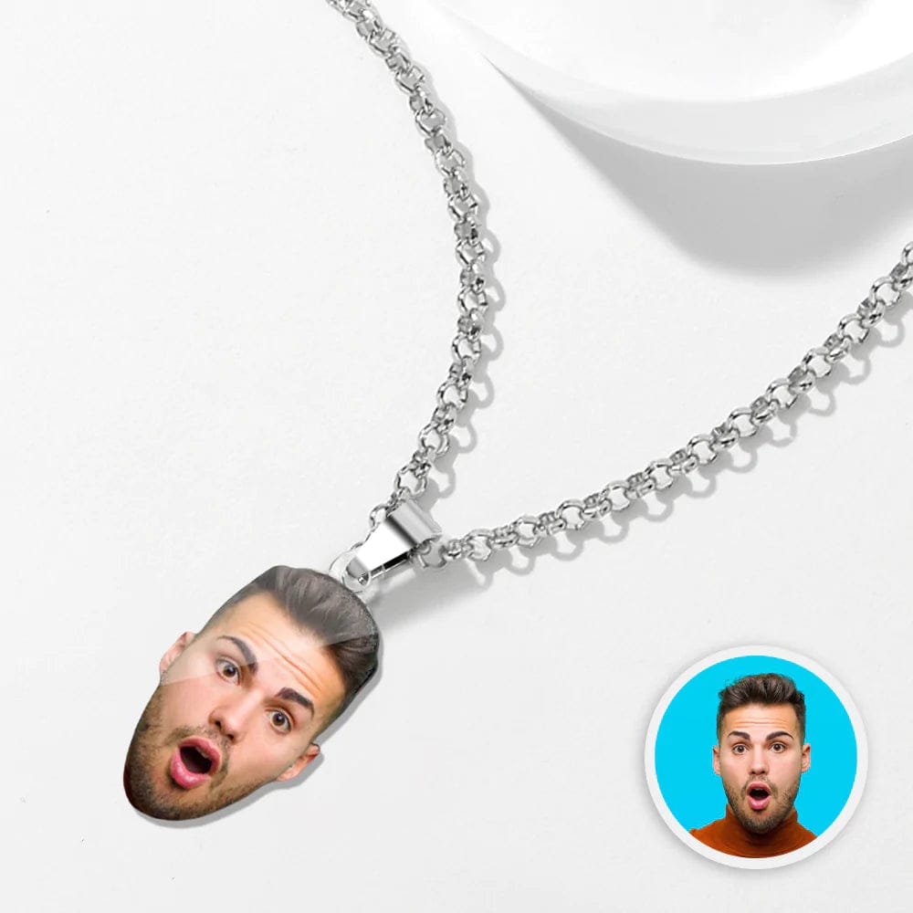 Custom Face Couple Necklace Personalized Shaped Acrylic Necklace