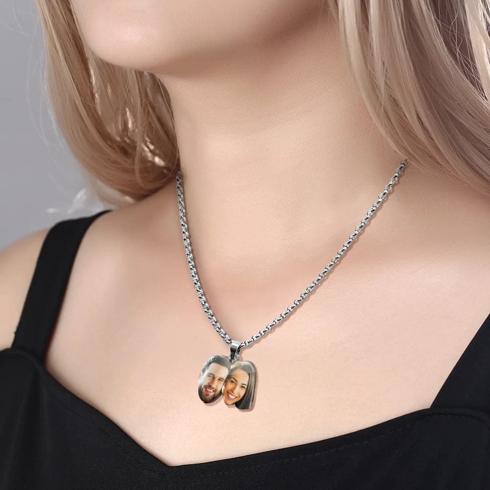 Custom Face Couple Necklace Personalized Shaped Acrylic Necklace