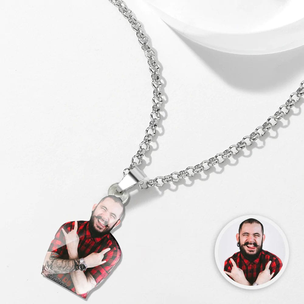 Custom Face Couple Necklace Personalized Shaped Acrylic Necklace