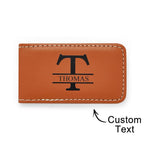 Gifts For Him Husband Gift Mens Leather Wallet Money Clip Custom Money Clip Gifts For Him