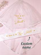 Personalized Bride Veil Sash Set Bride to be Veil Hen Party Accessories
