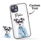 Custom Pet Photo Green iPhone Case with Text Protective Phone Case