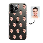 Personalized Face Pattern iPhone Case - Custom Photo Phone 13/12 Case