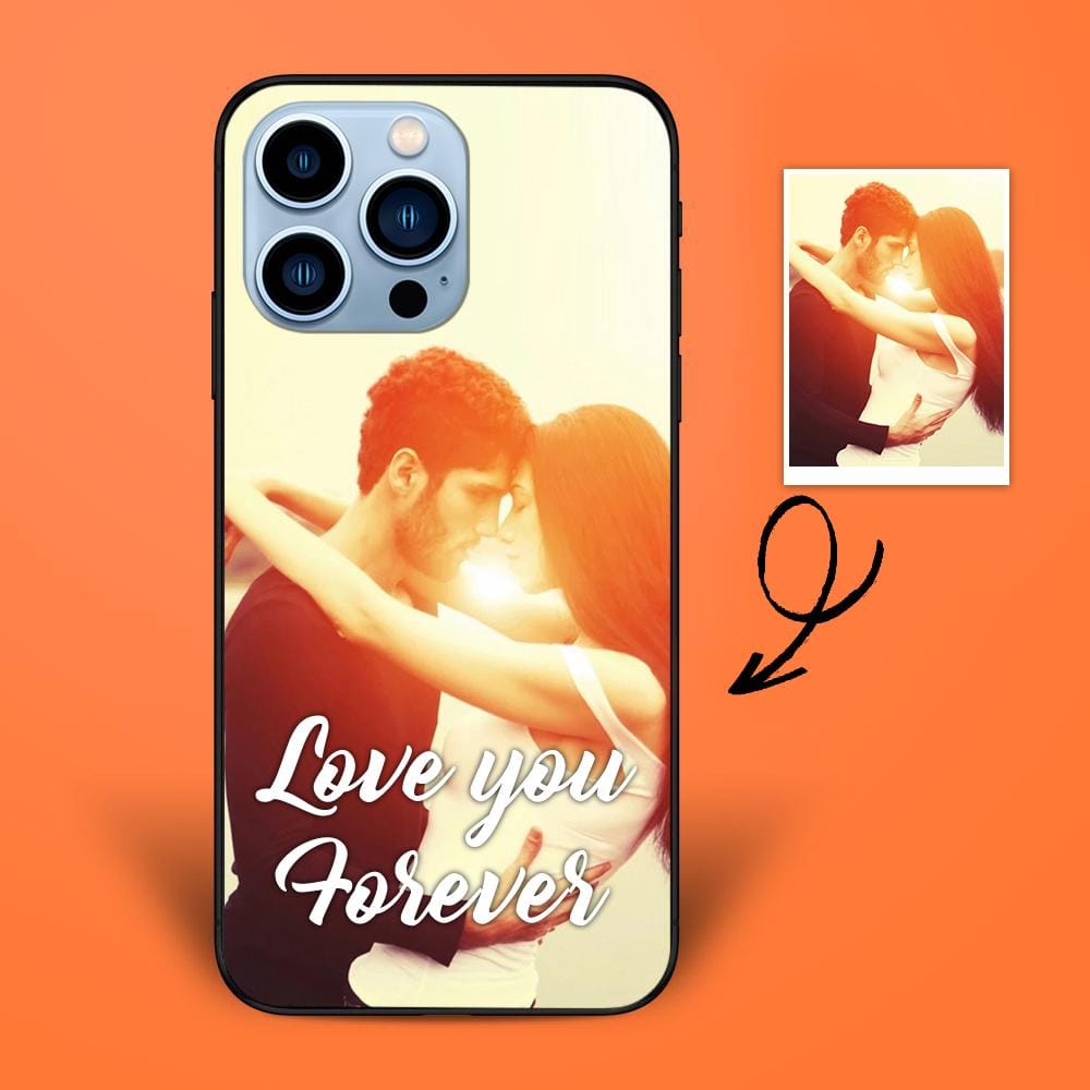 Custom Photo iPhone 13/12 Case With Name Engraved Photo And Text Phone Case With Soft Shell