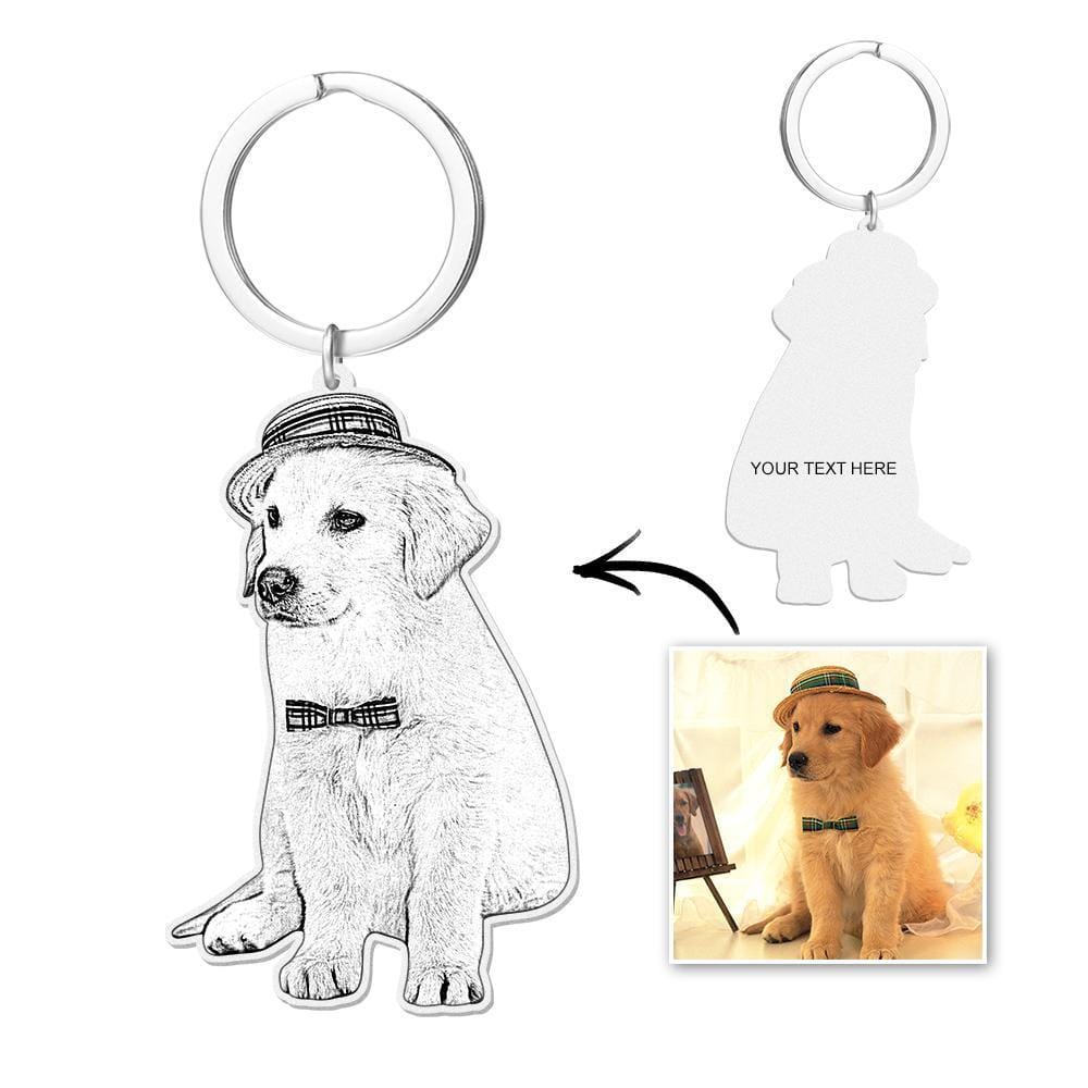 loss of dog gift keychain personalized photo or name everyday keepsake detail view