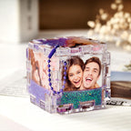 Magic Cube Custom Photo Quicksand Cube Keychain Personalized Photos Keychain Funny Gift