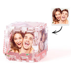 Magic Cube Custom Photo Quicksand Cube Keychain Personalized Photos Keychain Funny Gift