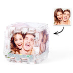 Magic Cube Custom Photo Quicksand Cube Keychain Personalized Photos Keychain Funny Gift