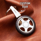 Custom Name Spinning Tire Keychain Gifts for Him
