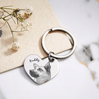 personalized photo and name loss of dog gift keychain everyday keepsake close detail