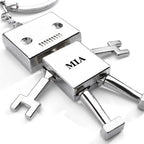 Custom Text Robot Charm Keychain Personalized Keychain Funny Gift