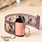 Custom Text Colorful Roll Film Keychain Camera Keychain Meaningful Gifts For Couples