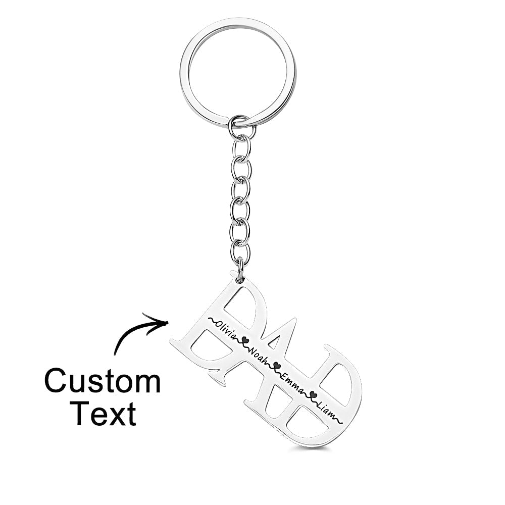 fathers day surprise keychain for dad inspired by name dad keychain up to 4 names gifts for father