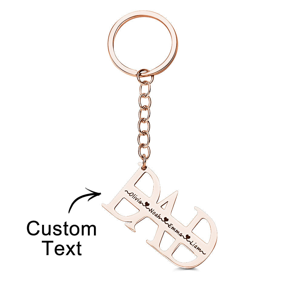 name dad keychain up to 4 names gifts for father design keychain for everyday use