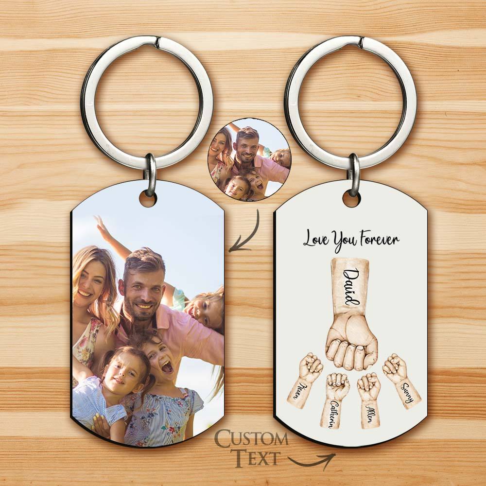 thoughtful keychain for dad with custom detail photo