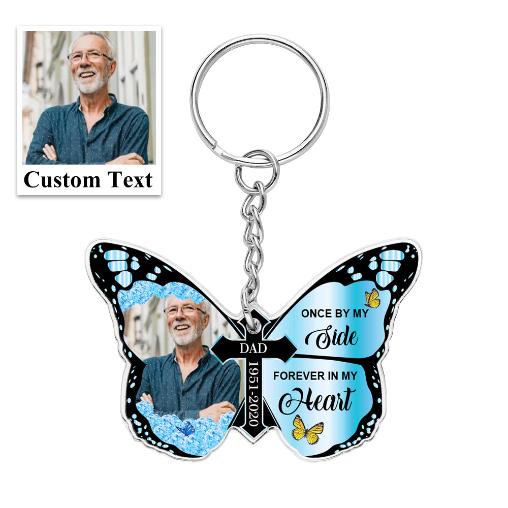 butterfly keychain personalized photo acrylic memorial design