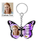 butterfly keychain acrylic personalized photo photo tribute pink