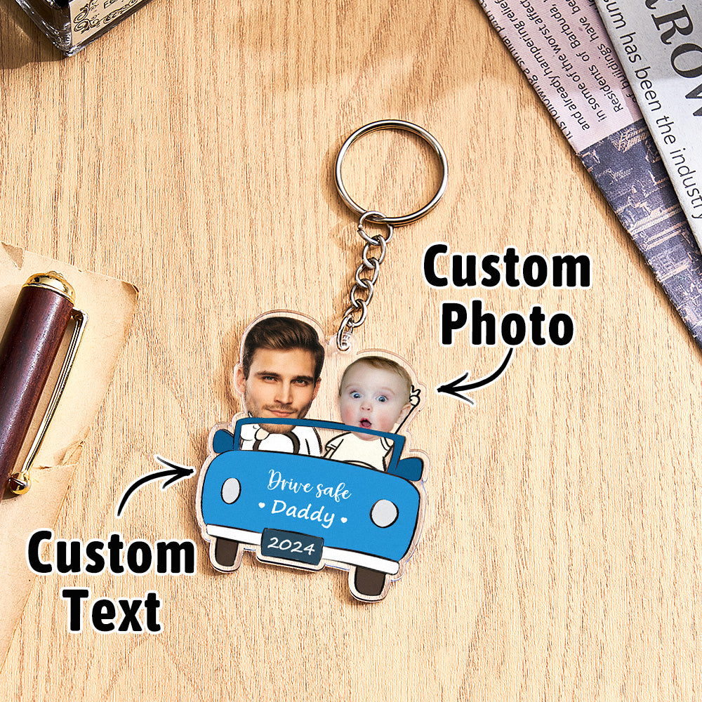 Personalized Drive Safe Keychain Custom Car Style Keychain Gifts for Dad