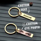 Custom Eye Photo Keychain Personalized Double-Sided Keychain Custom Text Best Gift For Anniversary
