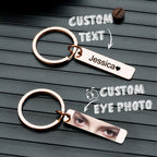 Custom Eye Photo Keychain Personalized Double-Sided Keychain Custom Text Best Gift For Anniversary