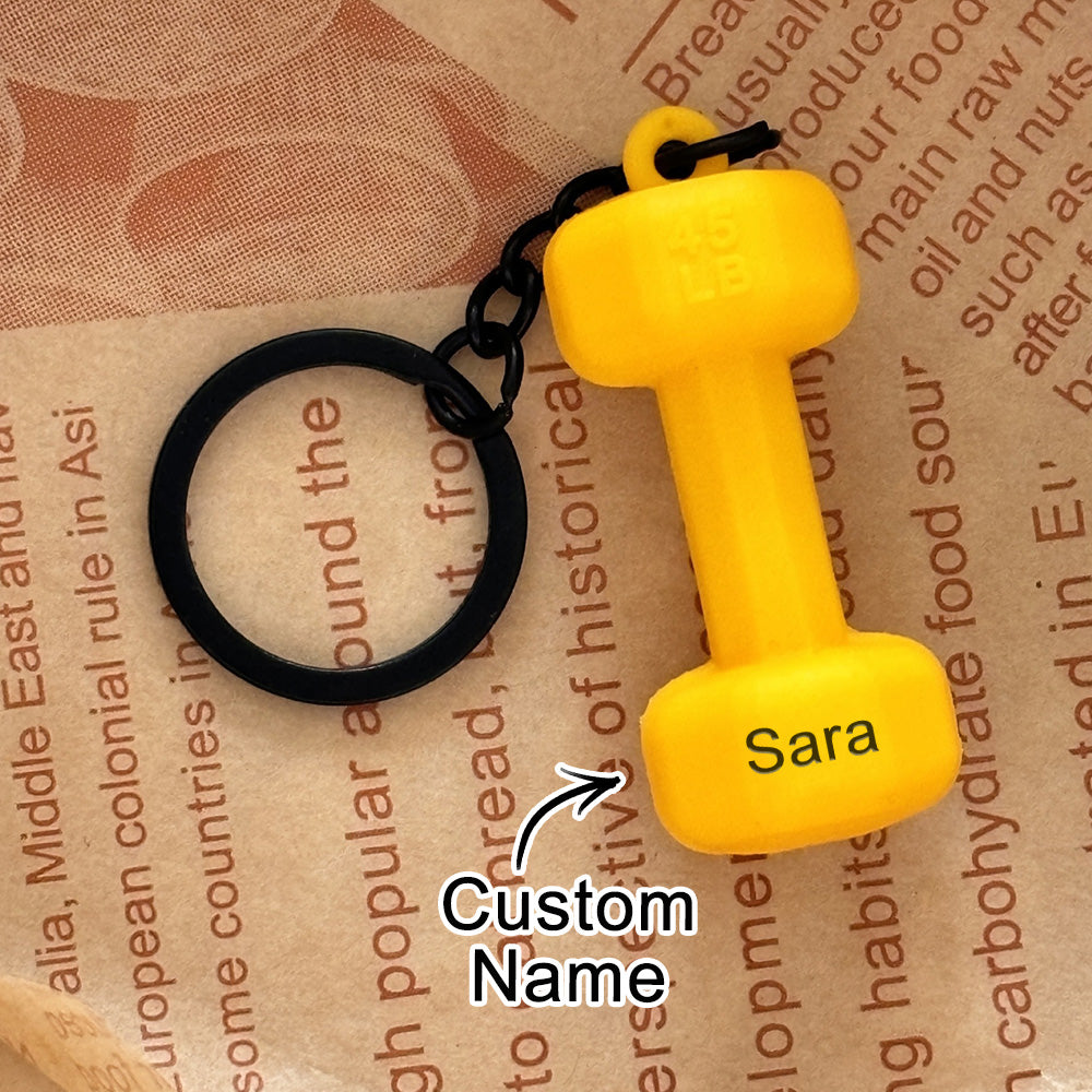 Custom Name Dumbbell Keychain Accessories Equipment Pendant Mini Backpack Keychain