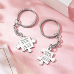 Custom Calendar Keychain Engraved Puzzle Keychain Anniversary Gift for Couple