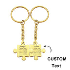 Custom Calendar Keychain Engraved Puzzle Keychain Anniversary Gift for Couple