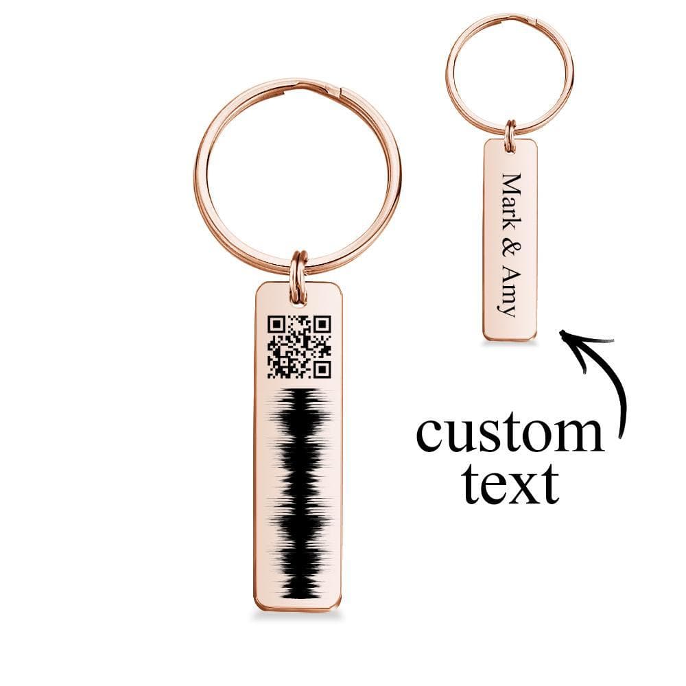 Custom Engraved Keychain QR Code Keychain With Name Audio Gifts