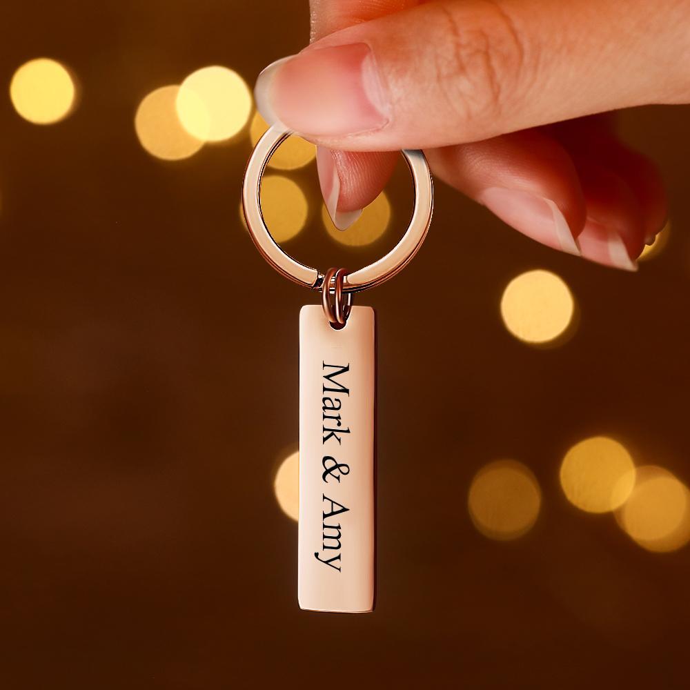 Custom Engraved Keychain QR Code Keychain With Name Audio Gifts