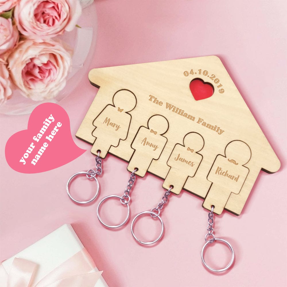 Custom Name Keychain Holder Personalized Keychain Home Decorative Gift for Family