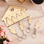 Custom Wooden Photo Key Holder Personalized Name Keychain Home Decorative Gift for Family