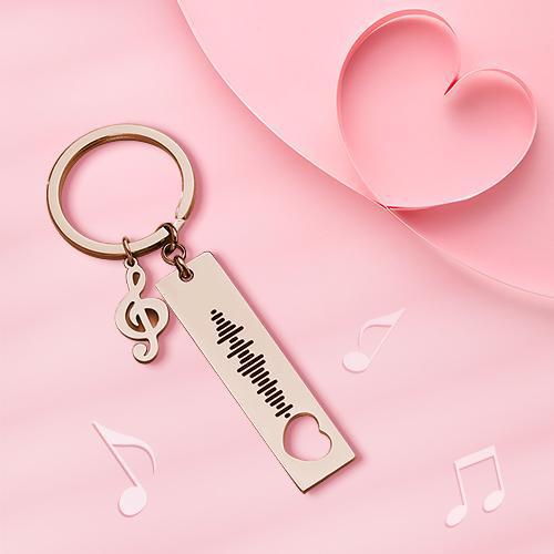 Custom Scannable Music Code Keychain with Muisc Note