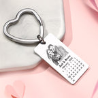 Custom Photo Calendar Keychain with Personalized Text Gift for Lover