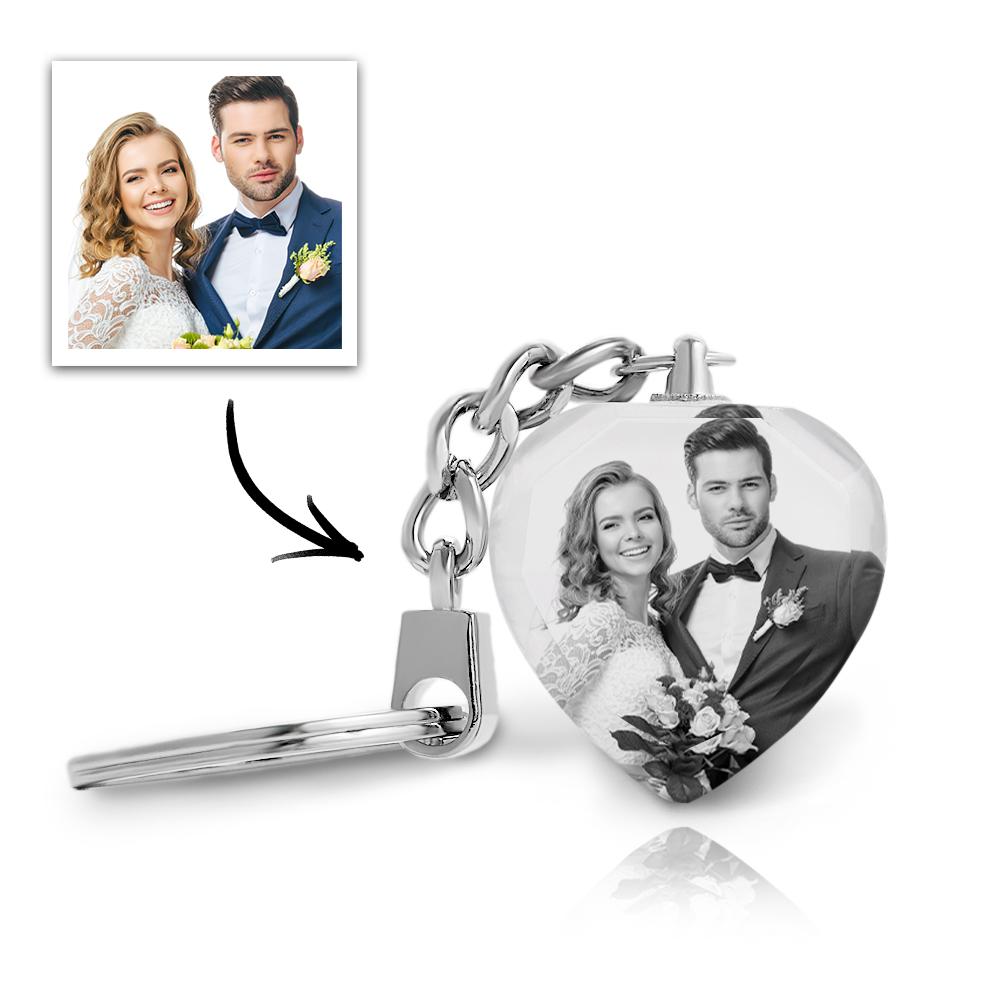 Custom Photo Keychain Crystal Keychain White And Black Filter Perfect Gift For Valentine's Day