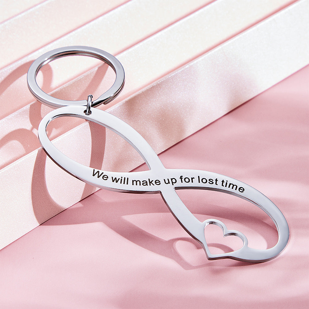Custom Engraved Keychain Infinity Symbol Hollow Out Creative Gifts