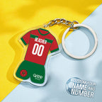 Personalized Name Keychain Morocco Soccer Team Jersey Keychain 2022 Soccer World Cup Team Keychain