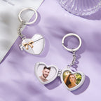 Custom Photo Keychain Double Photo Frame Heart-shaped Keychain Commemorative Gift