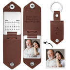 Father's Day Keychain Personalized Date Keychain with Photo Calendar Gifts for Dad