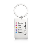 Personalized Birthstone Keychain Gift for Mom Grandma