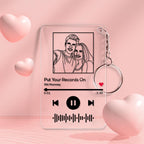 Custom Line Art Music Code Plaques Keychain, Engraved Custom Acrylic, Song Keychain