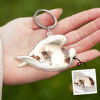 Custom Keychain Pet Sleeping Angel Acrylic Keychain Gift for Pet Lovers