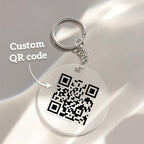 Scannable QR Code Social Media Keychain with Your Voice or Text Gift for Her