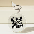 Scannable QR Code Social Media Keychain with Your Voice or Text Gift for Her