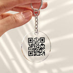 Scannable QR Code Social Media Keychain with Your Voice or Text Gift for Her